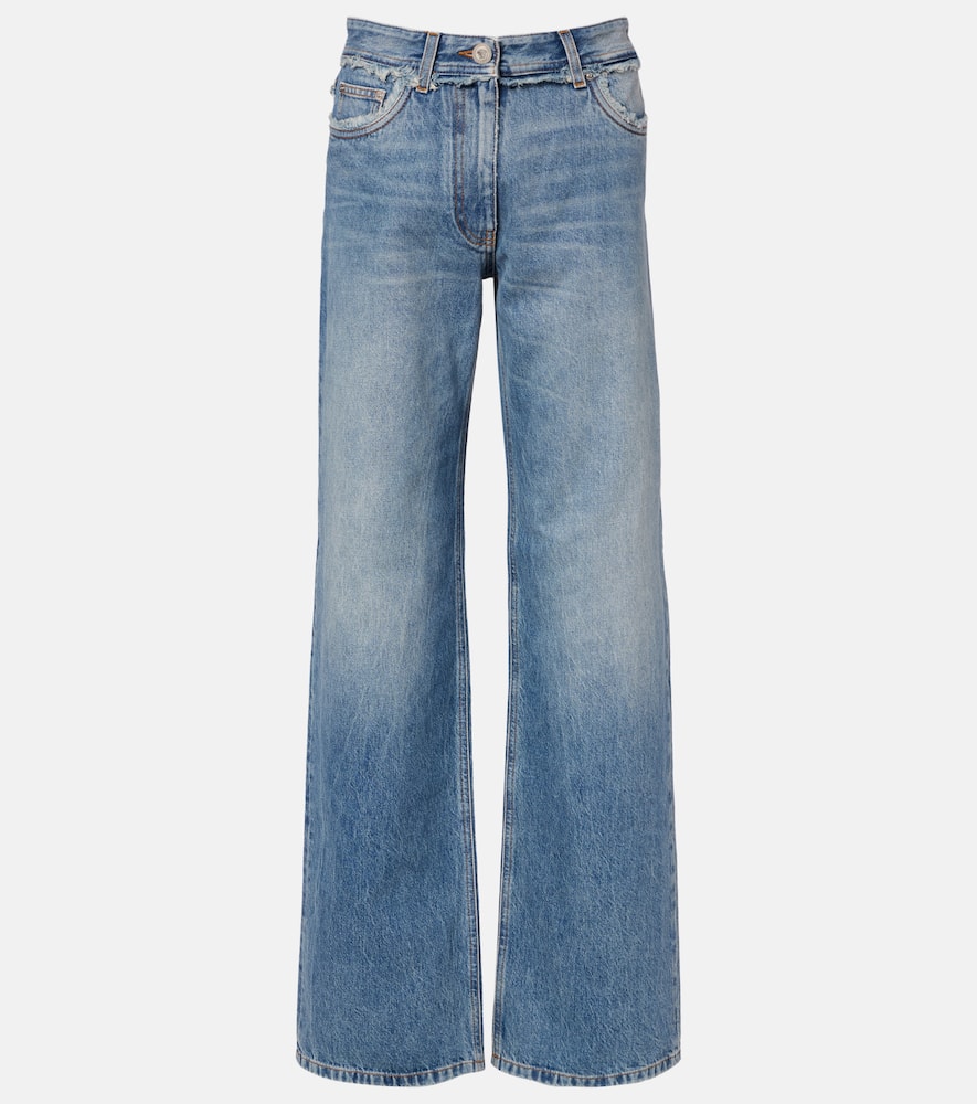 Mid-rise wide-leg jeans