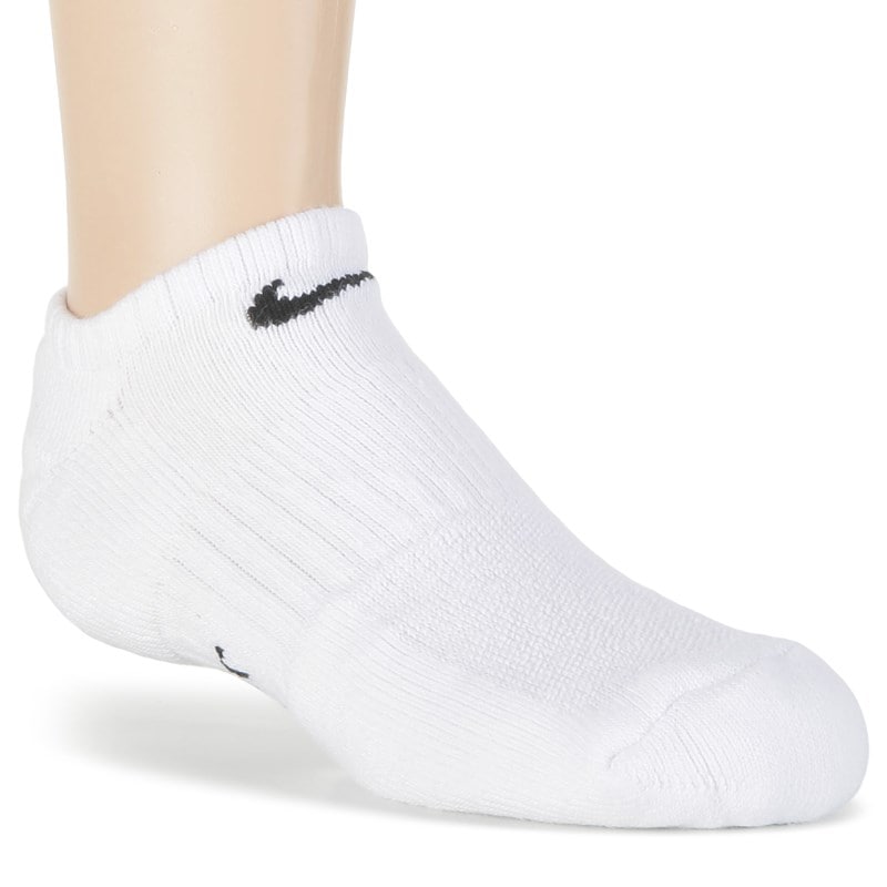 6 Pack Medium Everyday Cushioned No Show Socks (White/Black)