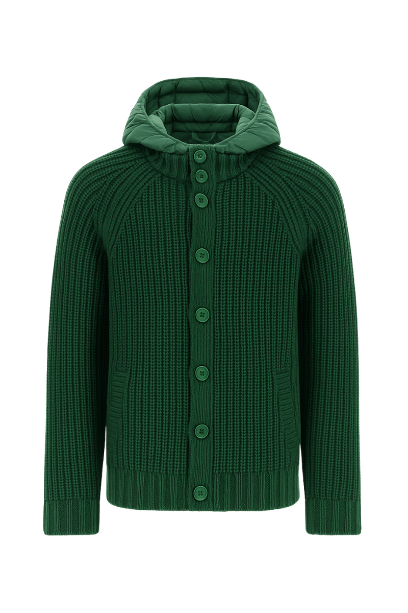 Wool and Recycled Nylon Hybrid Jacket — Green