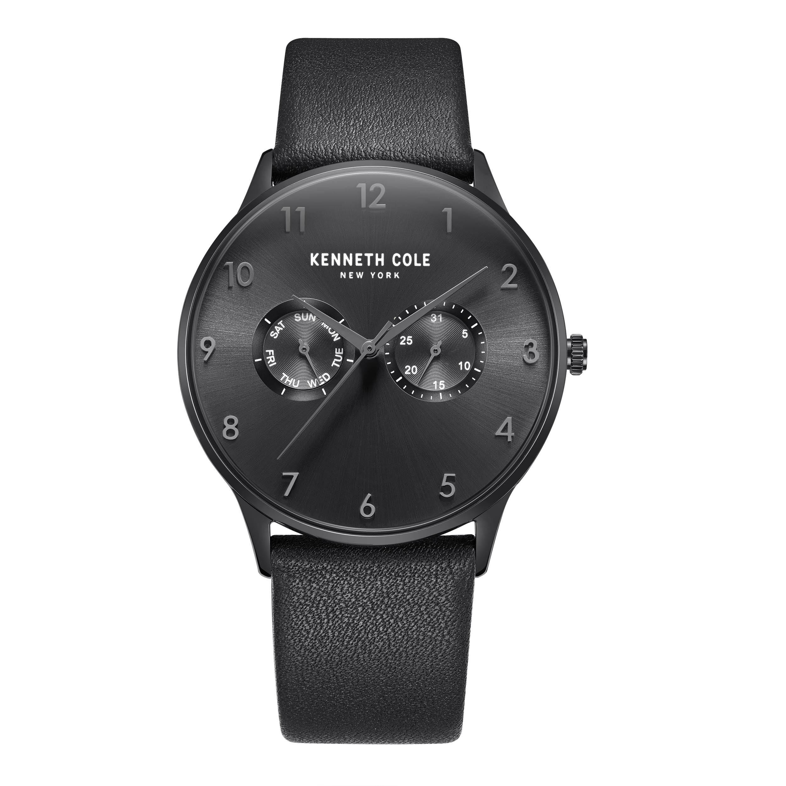 Dual Subdial Quartz Watch — Black