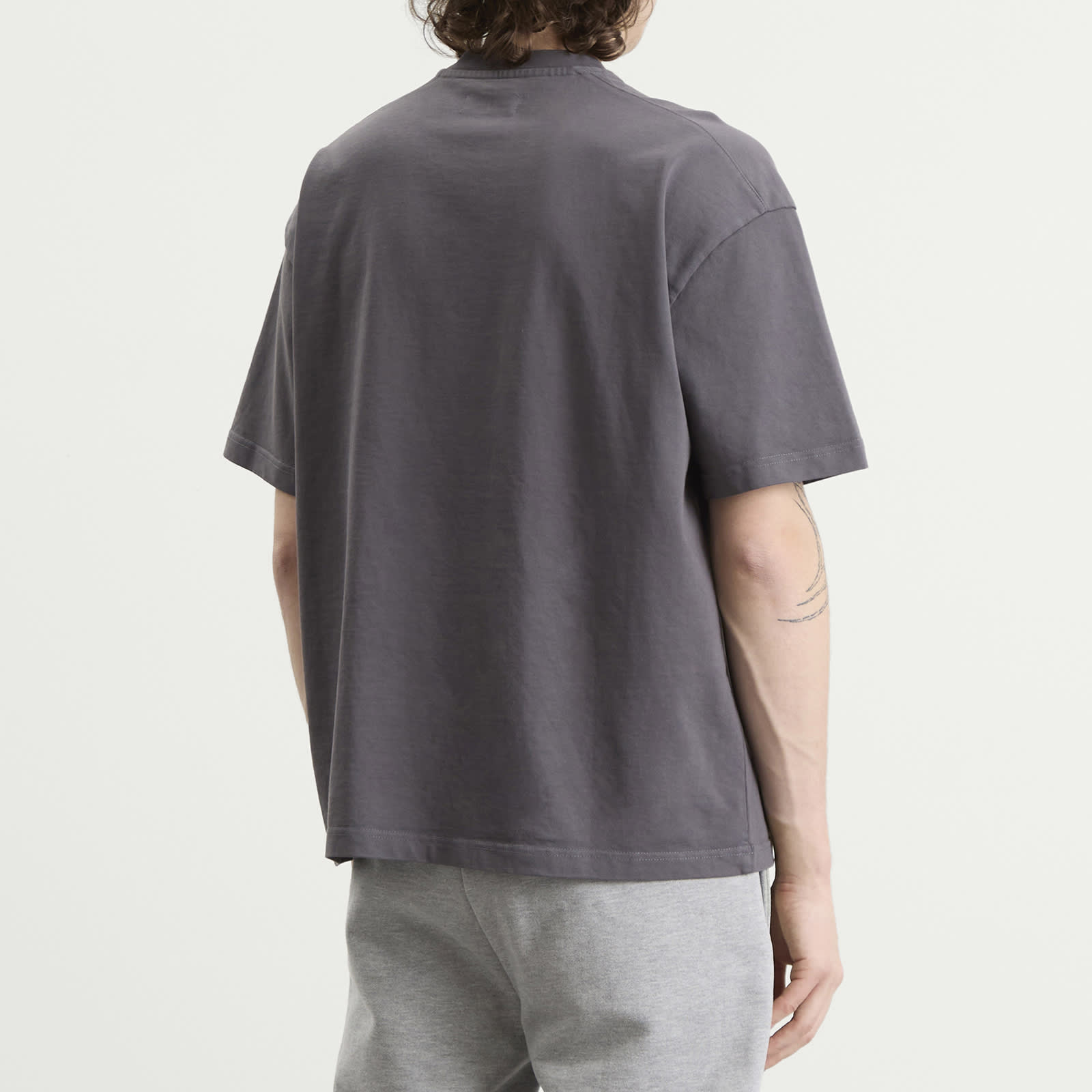 Men's College T-Shirt Washed Black
