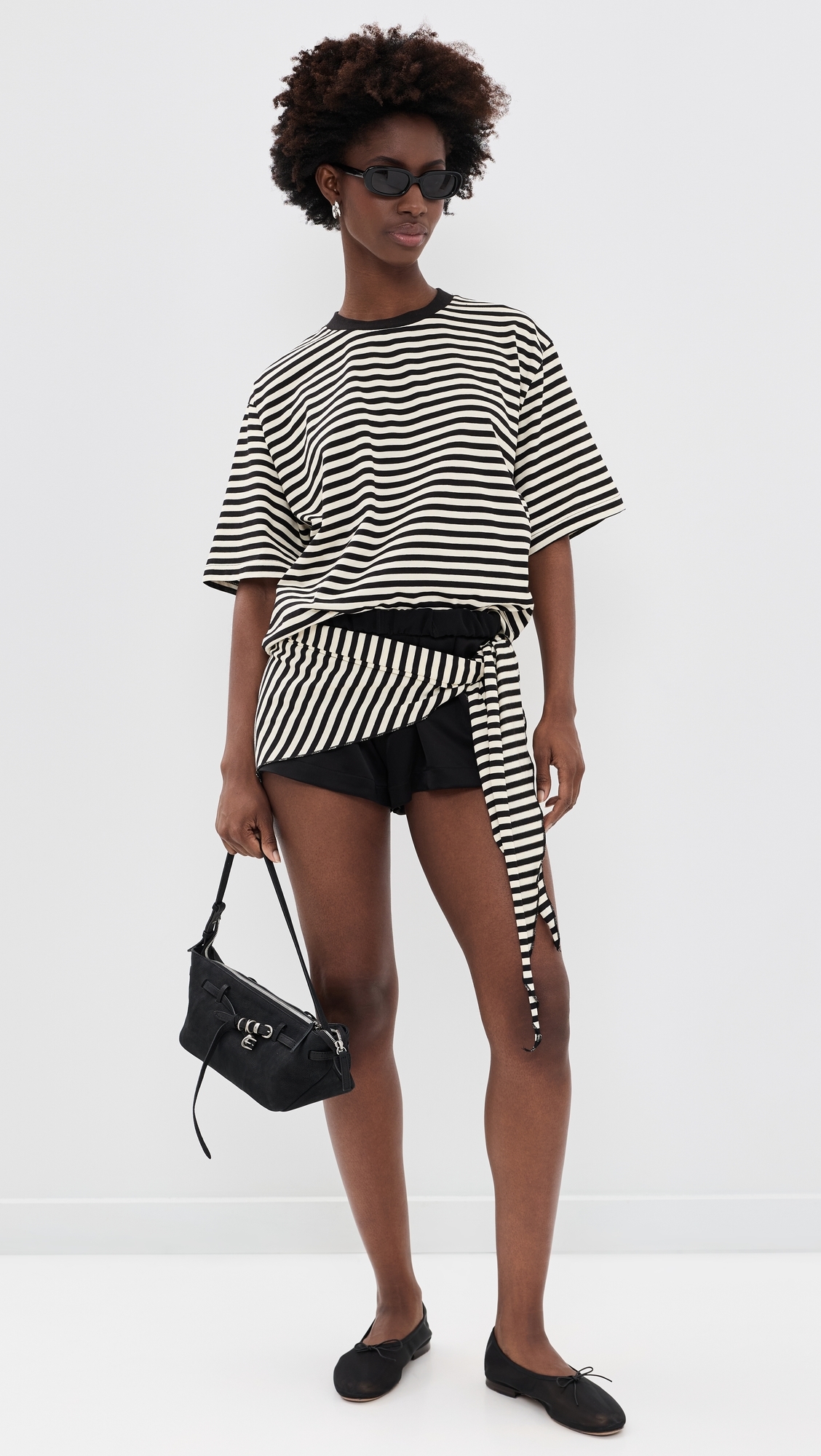 Olsen Short Sleeve Top Onyx Stripe