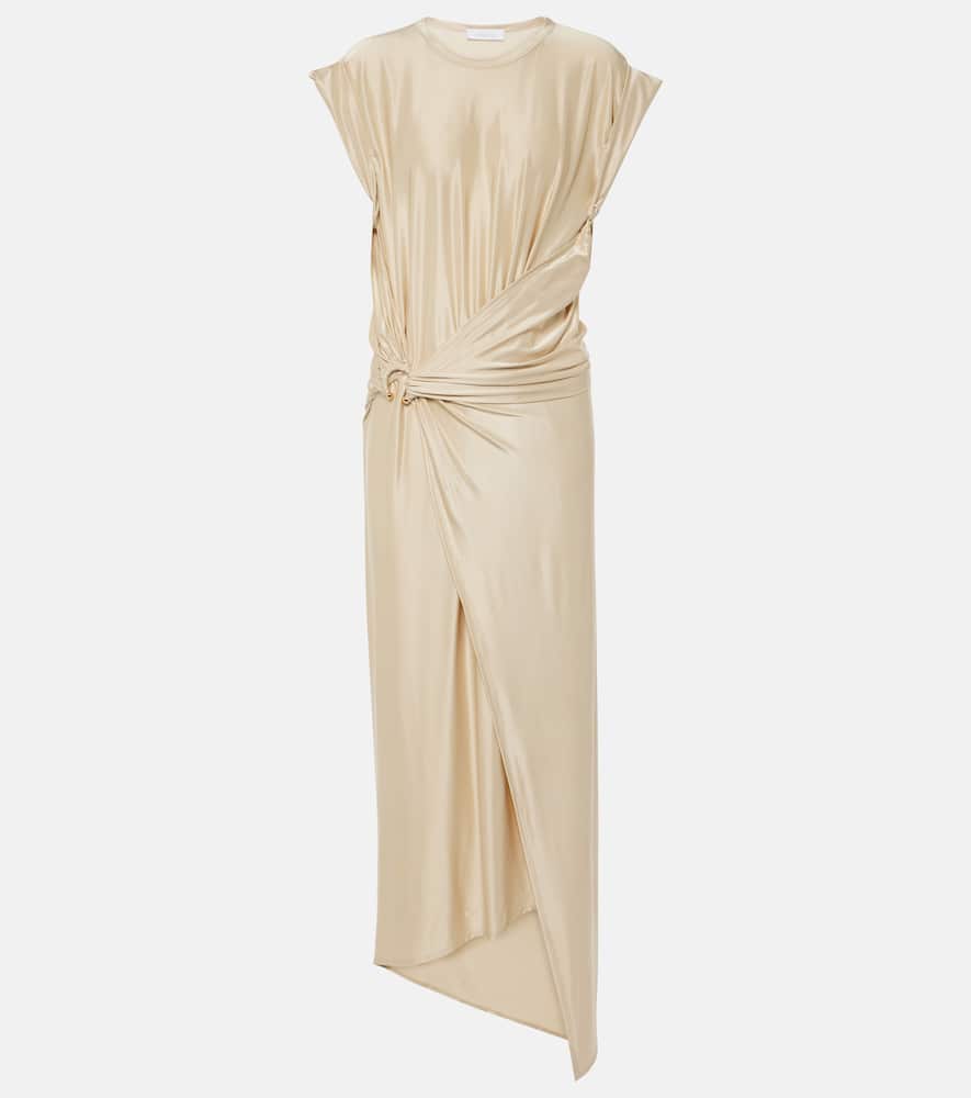 Draped asymmetric urania midi dress