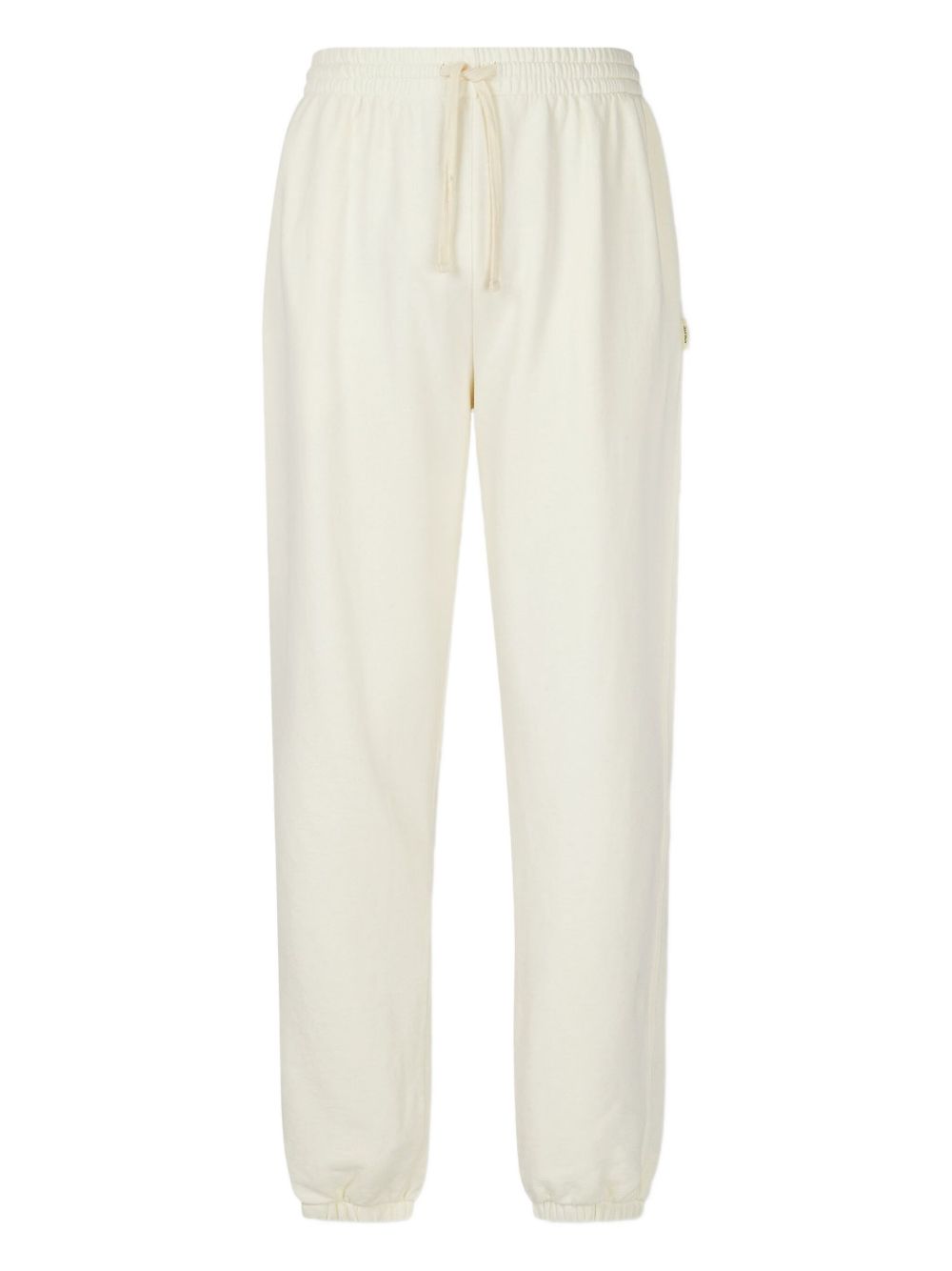 Elasticated-waistband track pants - White