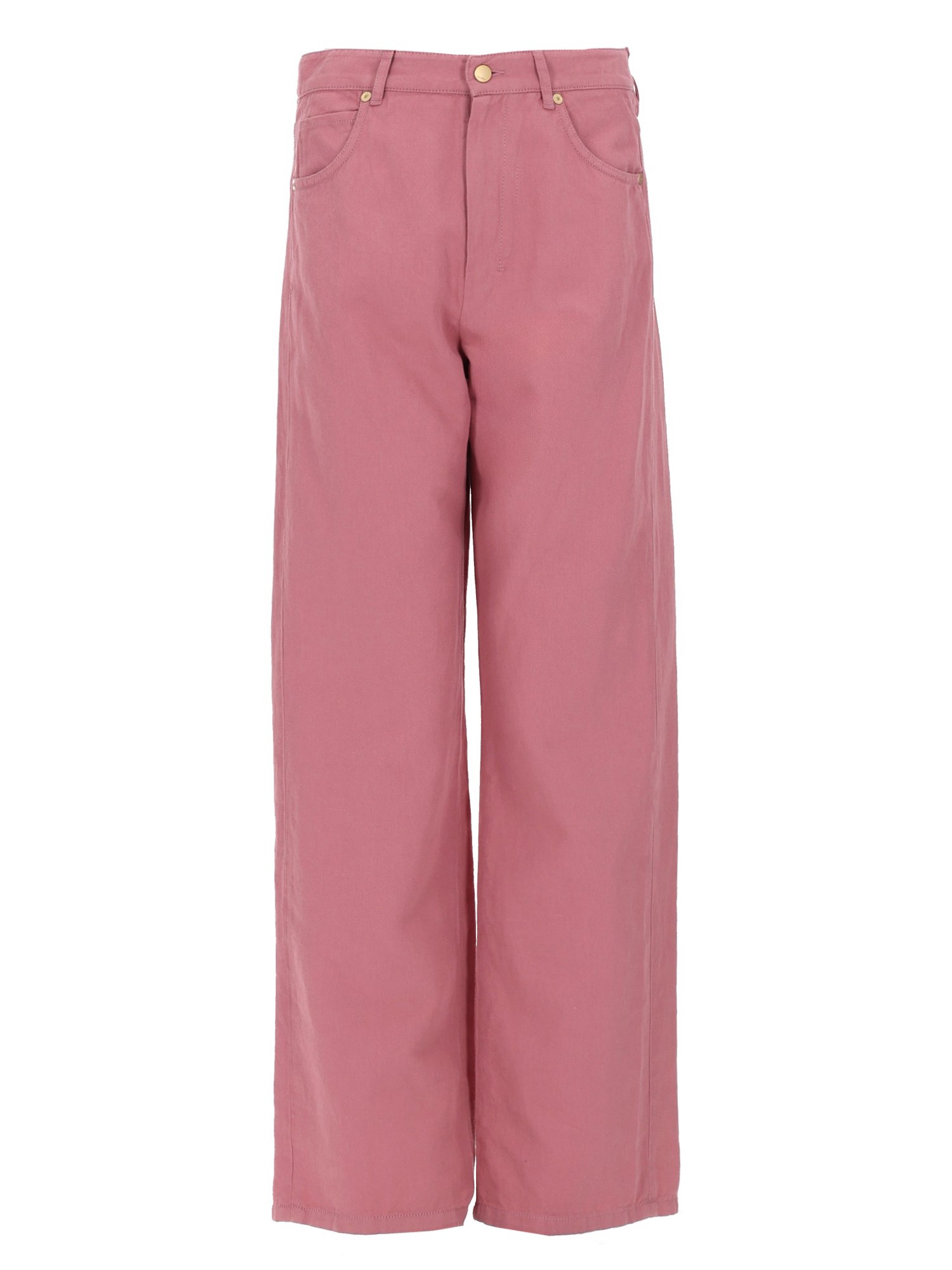 Pantalone cinque tasche in cotone e lino
