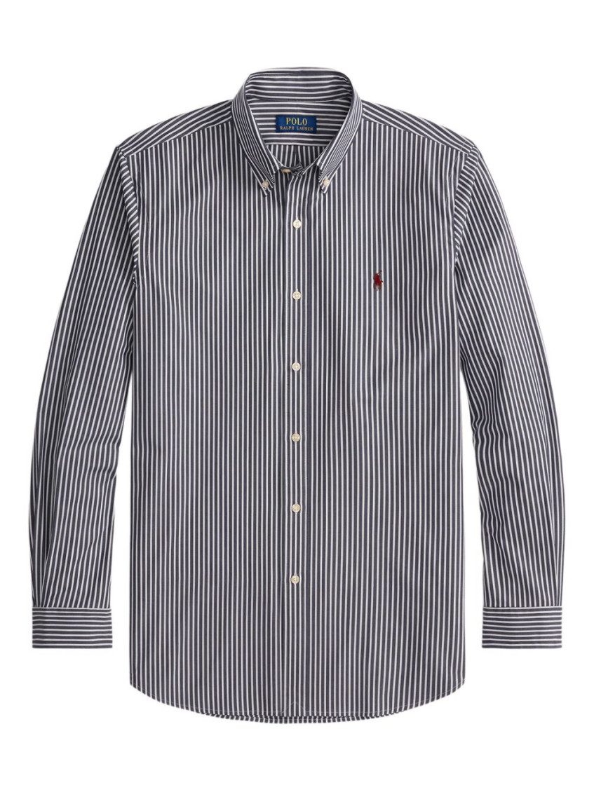 Navy Blue Striped Shirt