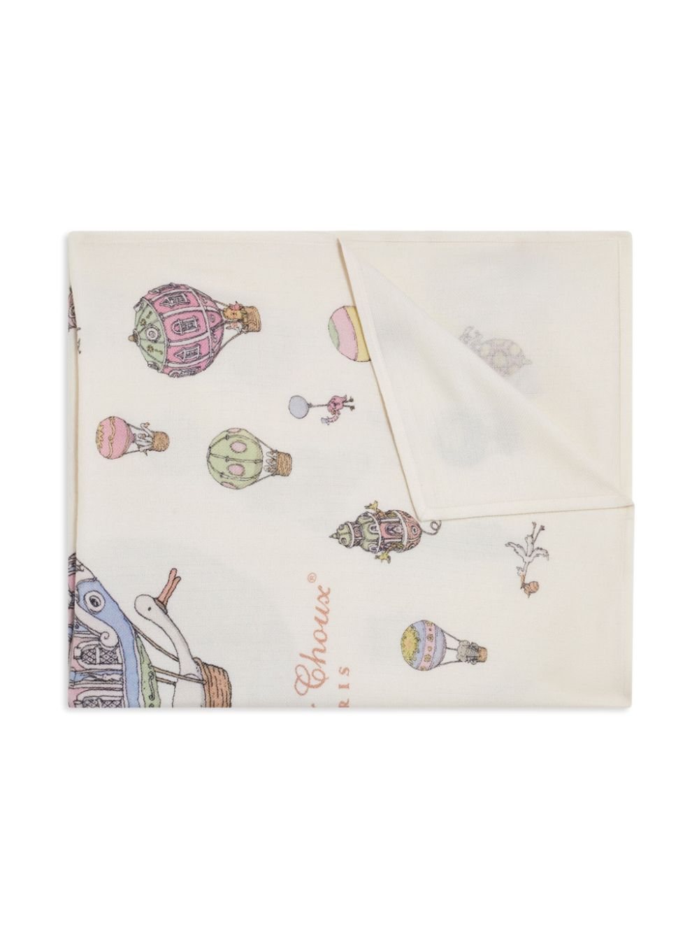 Embroidered-motif blanket - Neutrals