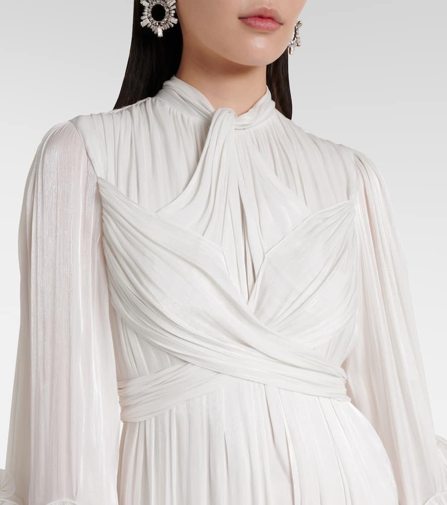 Ruffled pleated gown