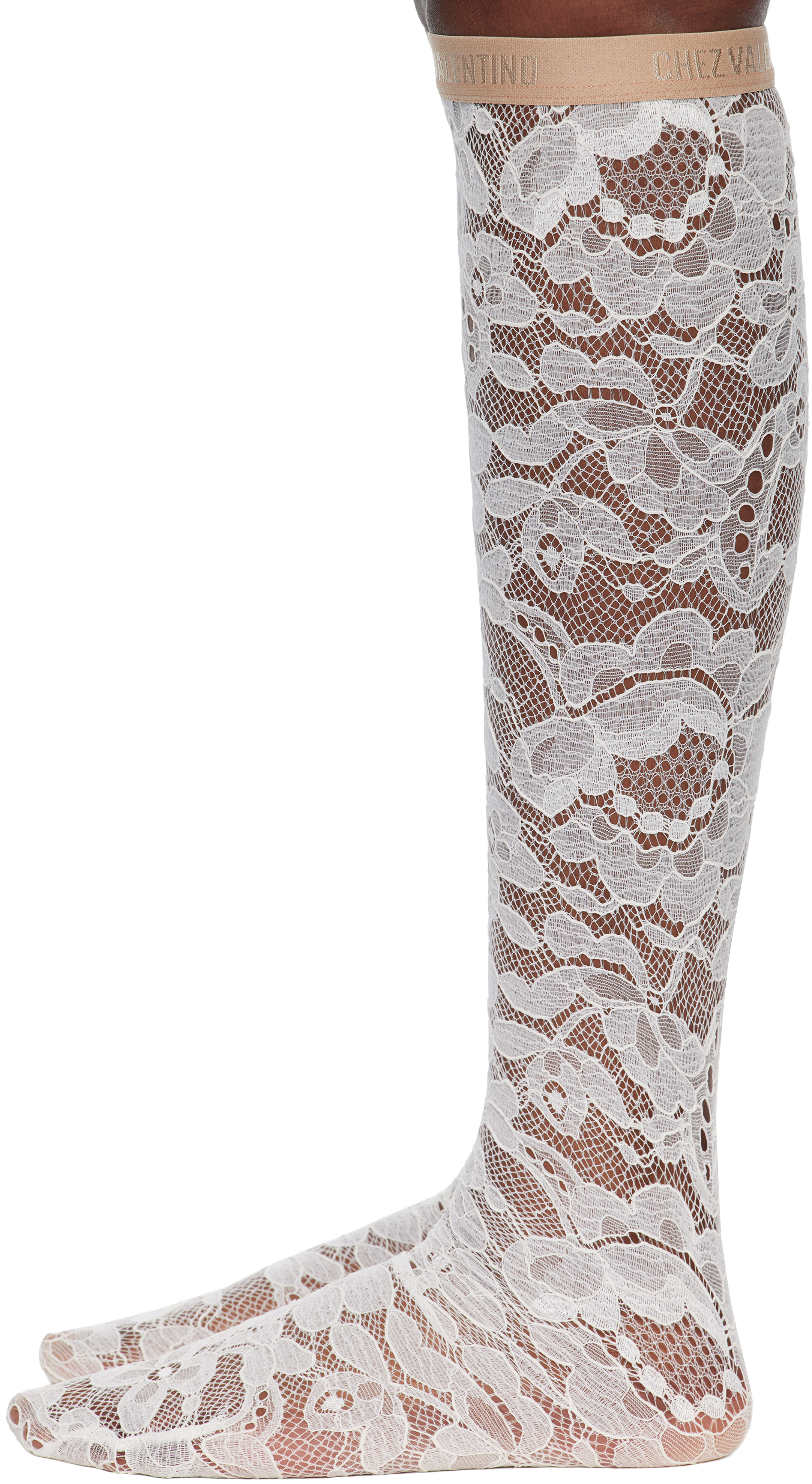 White Rebrode Lace Socks