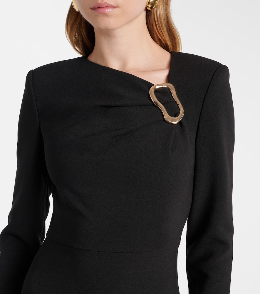 Asymmetric crêpe midi dress