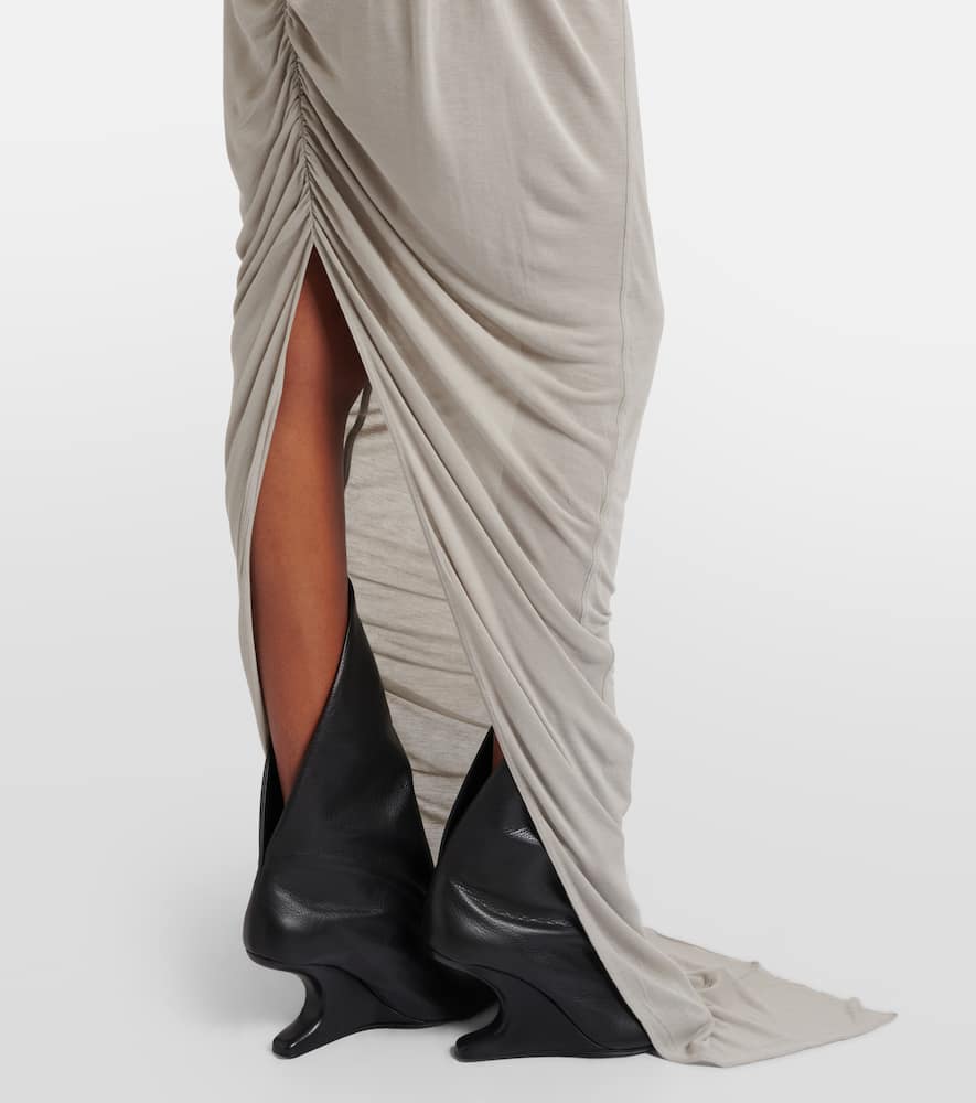 Gathered jersey maxi dress