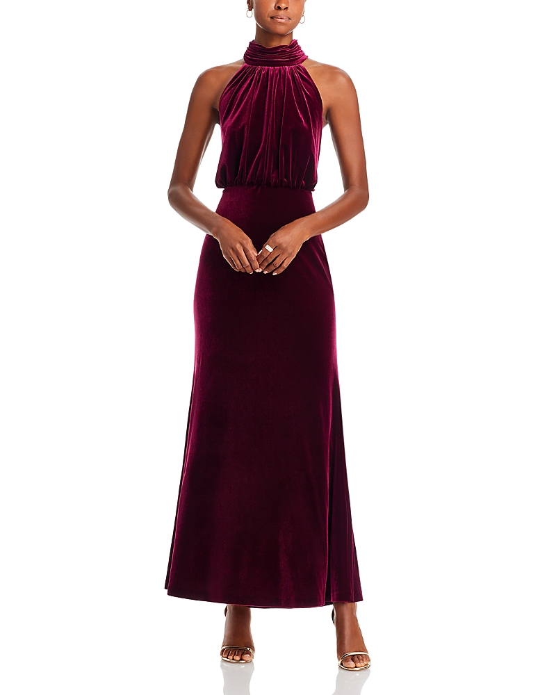 Mock Neck Blouson Gown