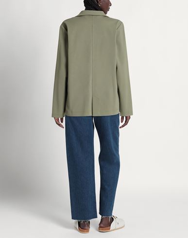 Woman Blazer Military green Size M Cotton, Polyamide, Elastane