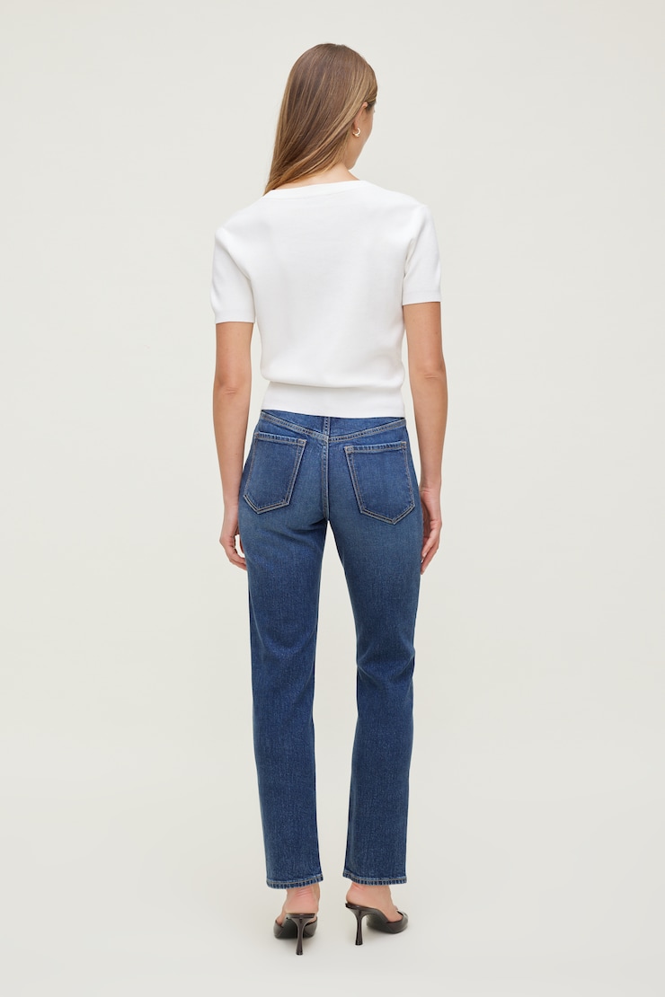 Frenchie Stretch High Rise Slim Leg Jeans - Blue - Women Clothing