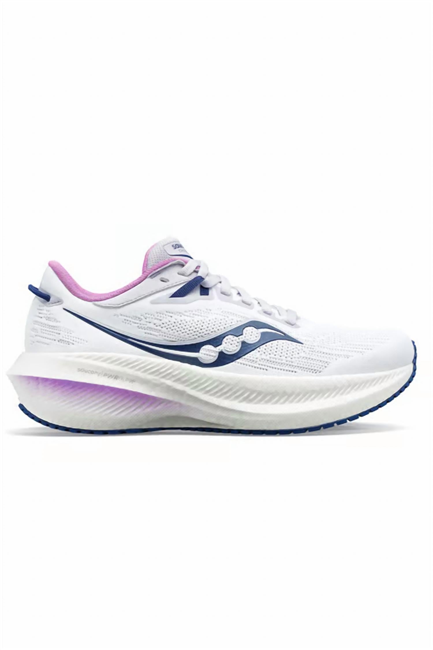 Women's Triumph 21 Running Shoes In White/indigo/lavendar