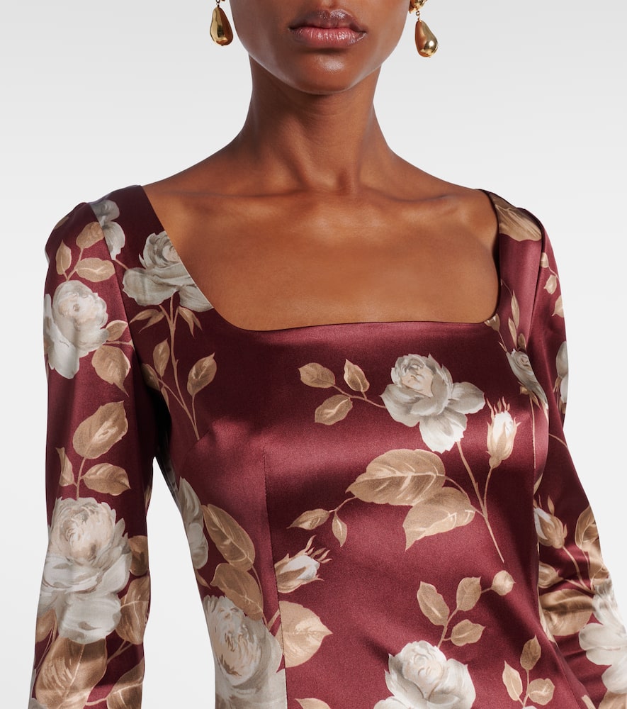 Floral satin midi dress