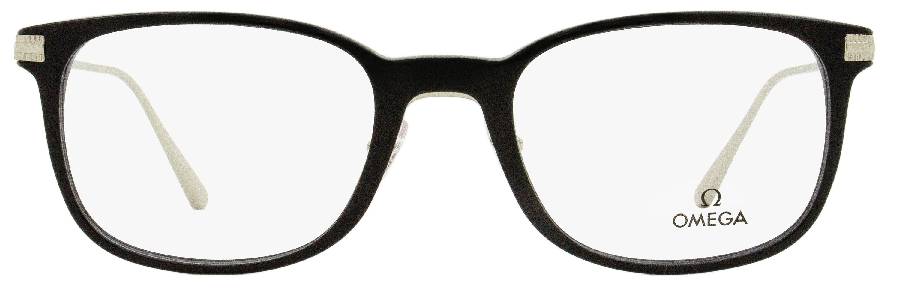 OM5039 Rectangular Acetate-Metal Eyeglasses — Black