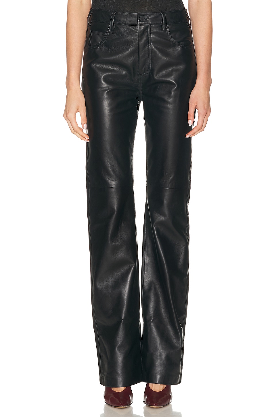 NILI LOTAN Joan Leather Pant in Espresso.  6 also in 0, 2