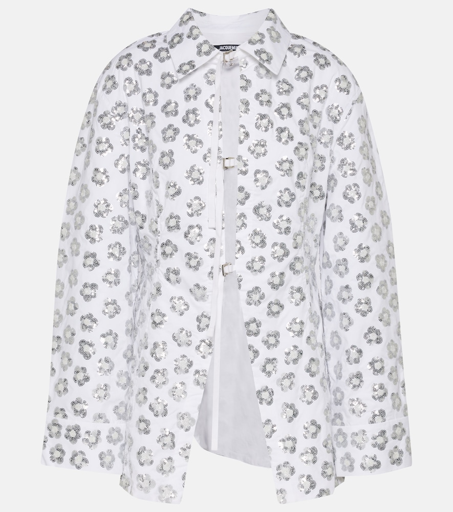 Jacquemus Lavoir sequinned cotton-blend shirt