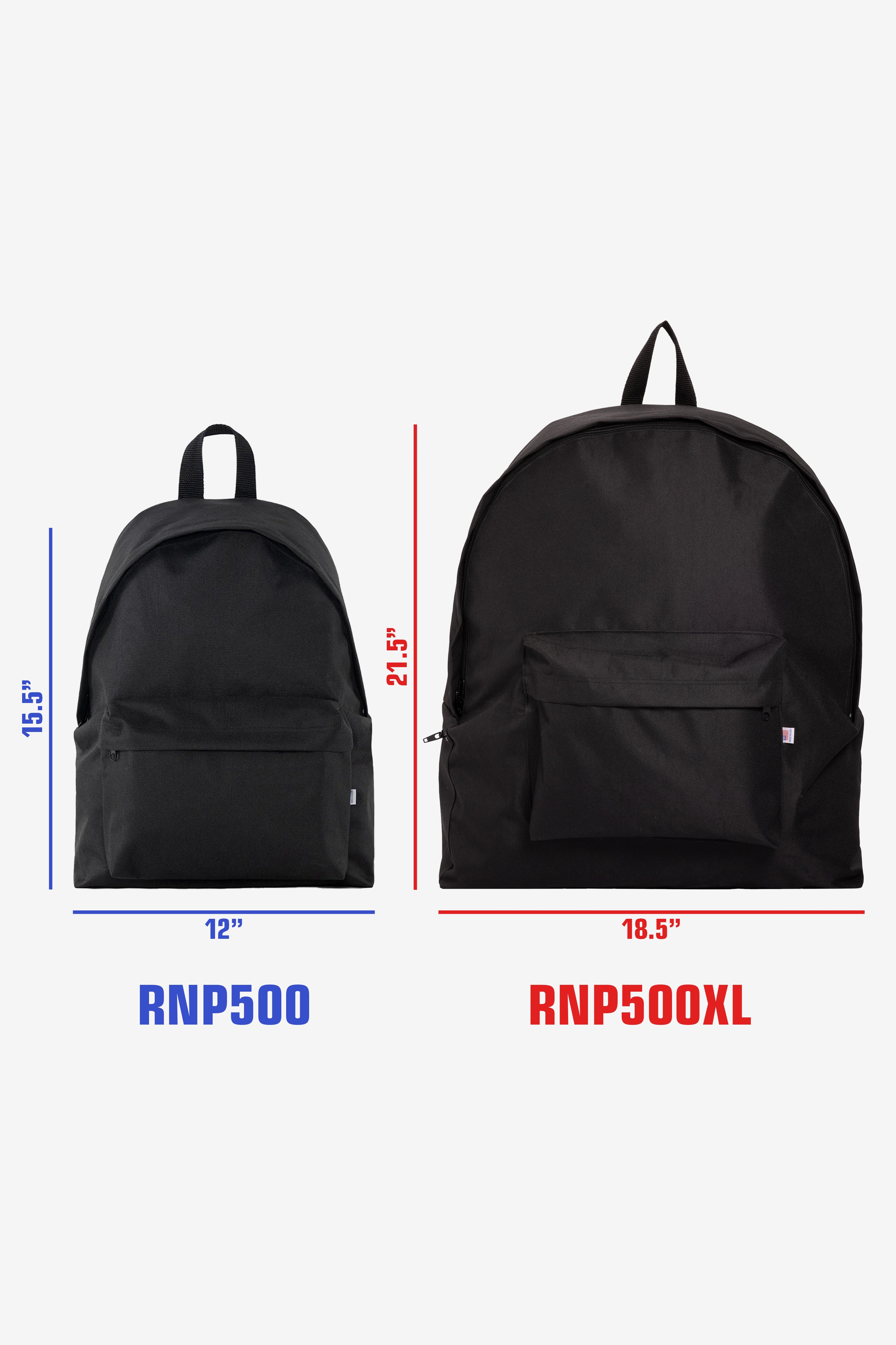 RNP500 - Heavy Duty Nylon Backpack - Black/Black / O
