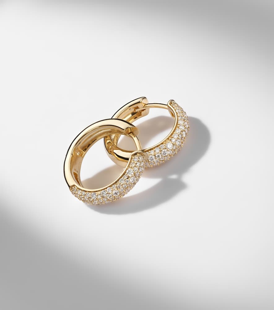 Keepsake 14kt gold huggie earrings with diamonds