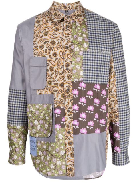 Patchwork long-sleeve shirt