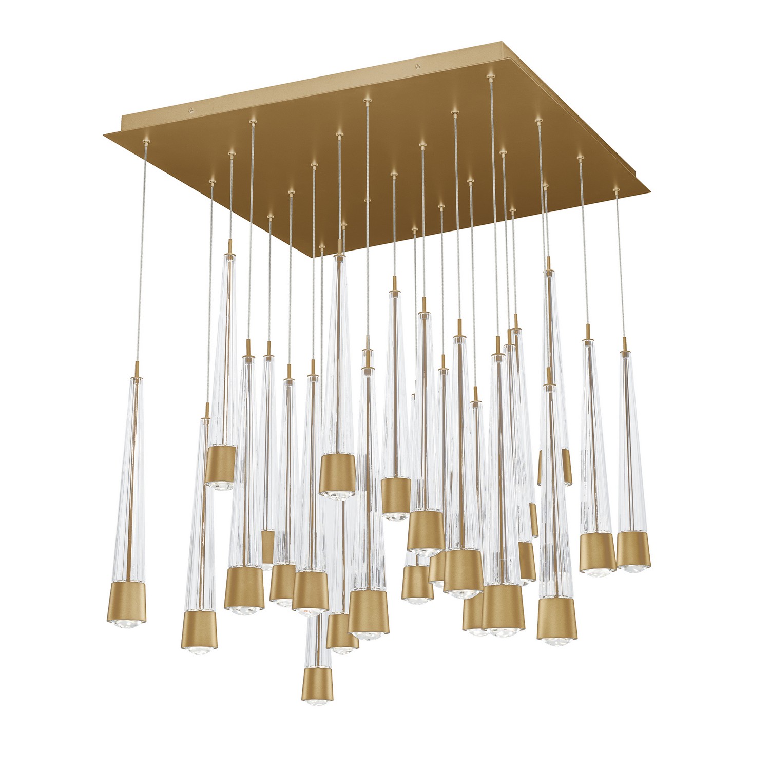 Aged Brass LED Chandelier from the Quill Collection