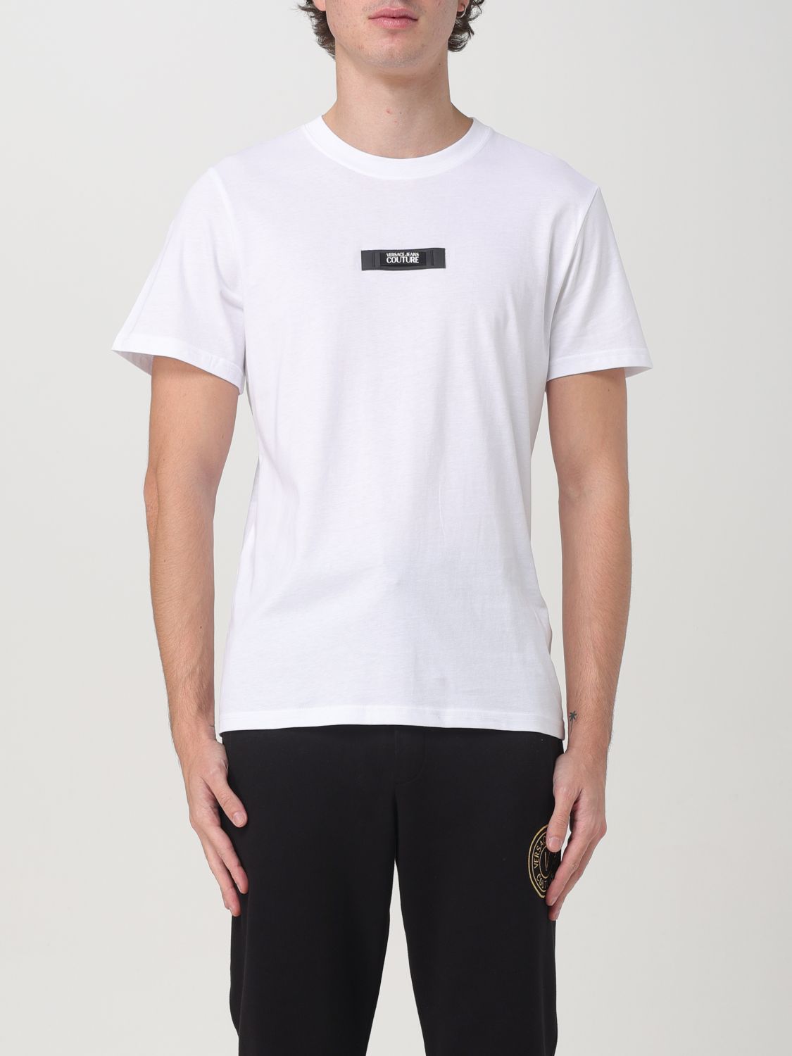 Logo-patch cotton T-shirt - Black