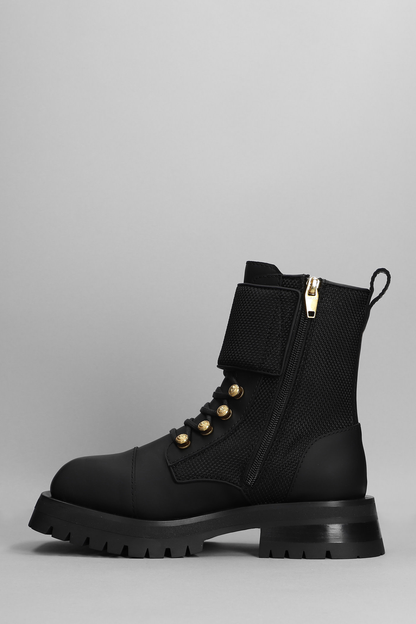 Combat Boots In Black Leather