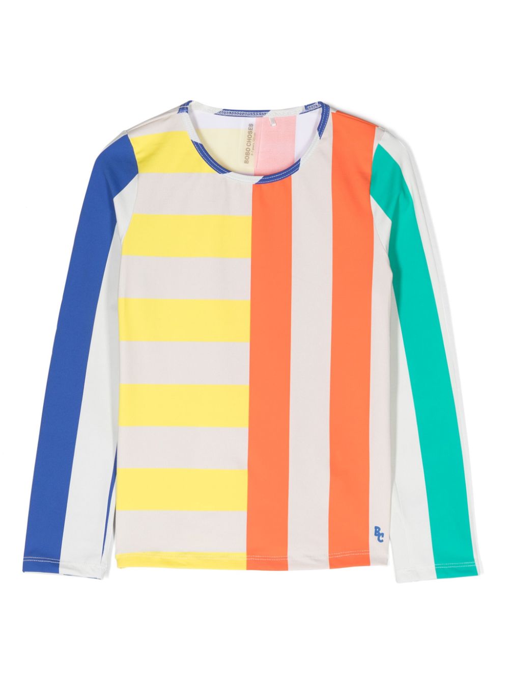 Striped swim T-shirt - Neutrals