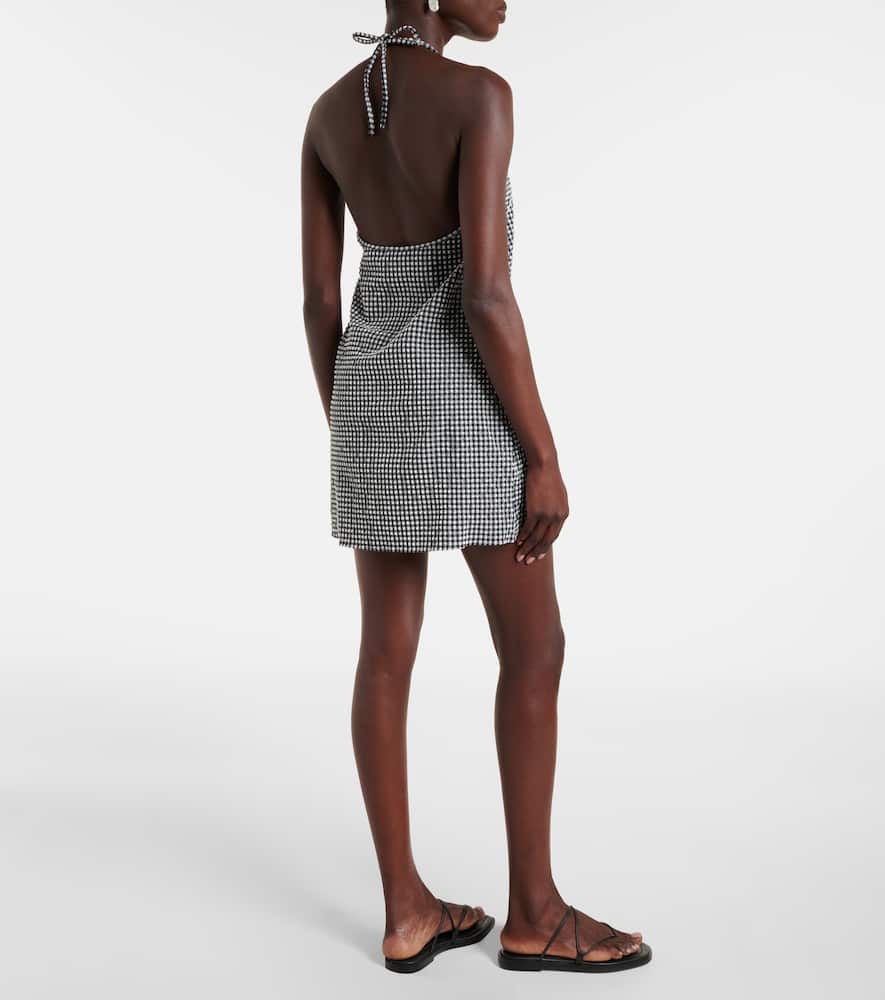 Gingham seersucker minidress