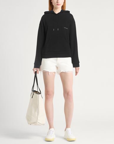 Woman Sweatshirt Black Size L Cotton, Elastane