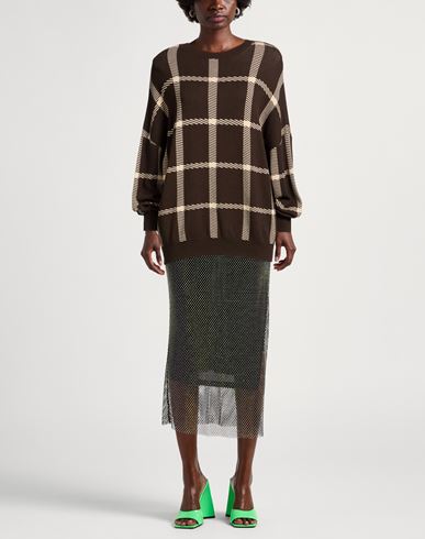 Woman Sweater Dark brown Size ONESIZE Viscose, Acrylic, Elastane