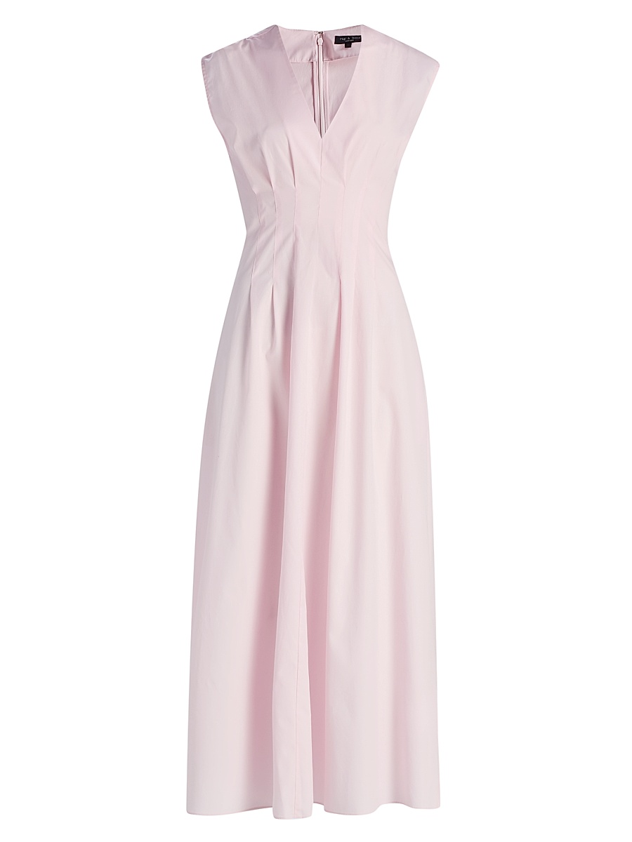 Women's Ines Cotton Poplin A-Line Maxi Dress - Peony