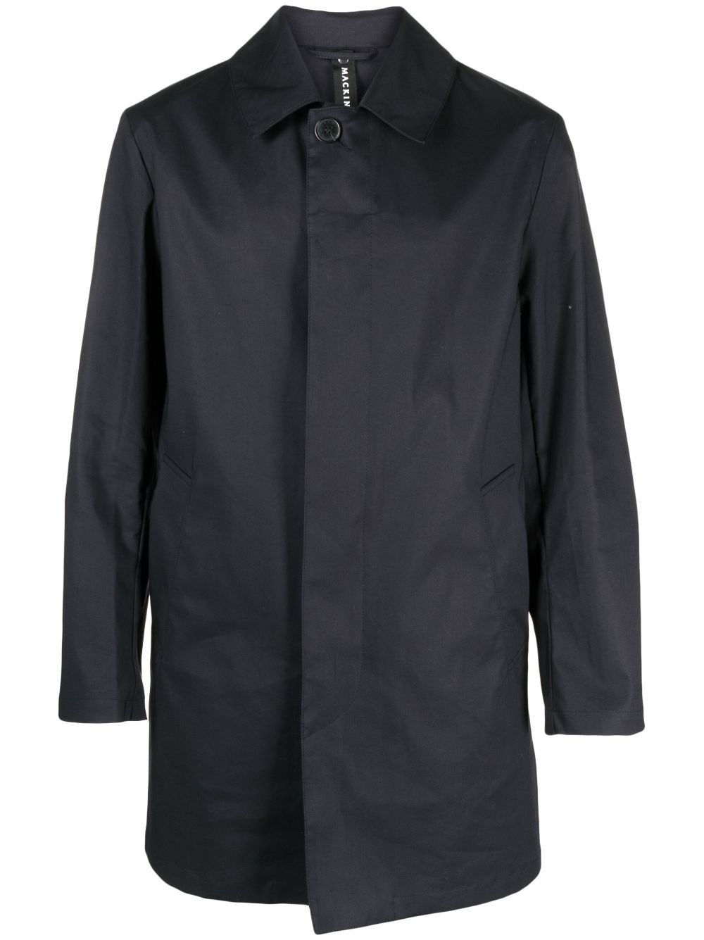 Single-breasted cotton raincoat - Blue