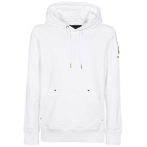 Gold-detail cotton hoodie - Black