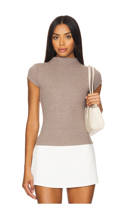 Geel Gem Cap Sleeve Top in Taupe.  S. Also in L, M