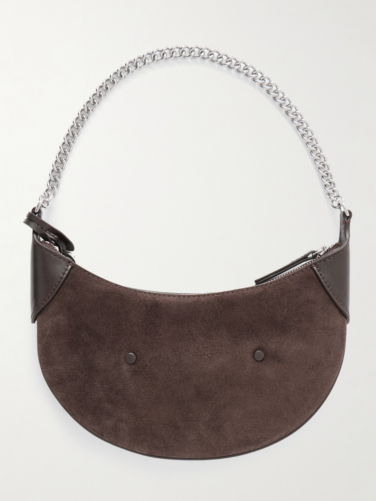 Polo Id Small Leather-trimmed Suede Shoulder Bag - Brown