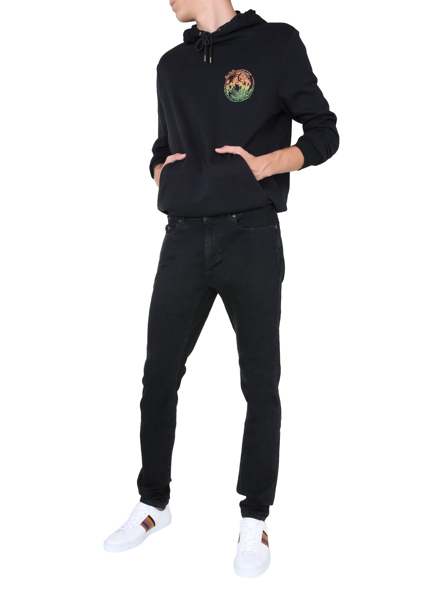Logo print drawstring hoodie