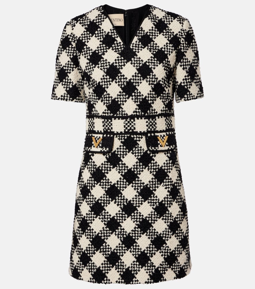 VGold checked tweed minidress