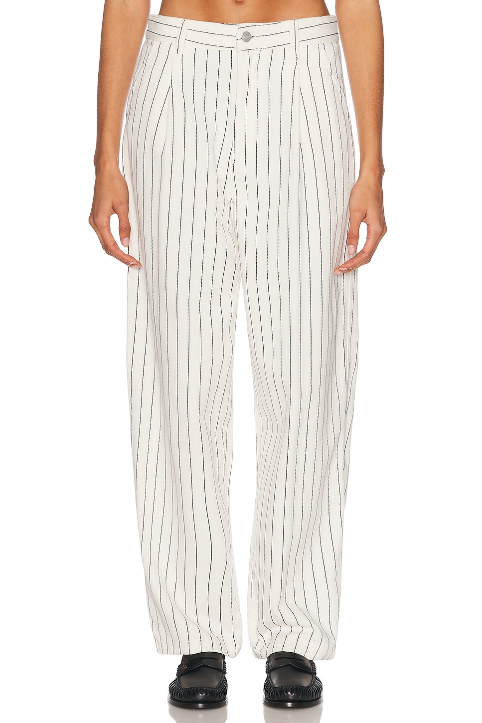 Carhartt WIP Hendry Pant in Seaton Stripe Wax & Dark Navy - Navy. 31 also in