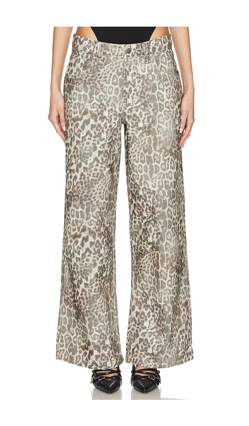 Jaded London HOSE MIT AUSGESTELLTEM BEIN COLOSSUS in Taupe. Größe 34. Also in 25, 26, 28