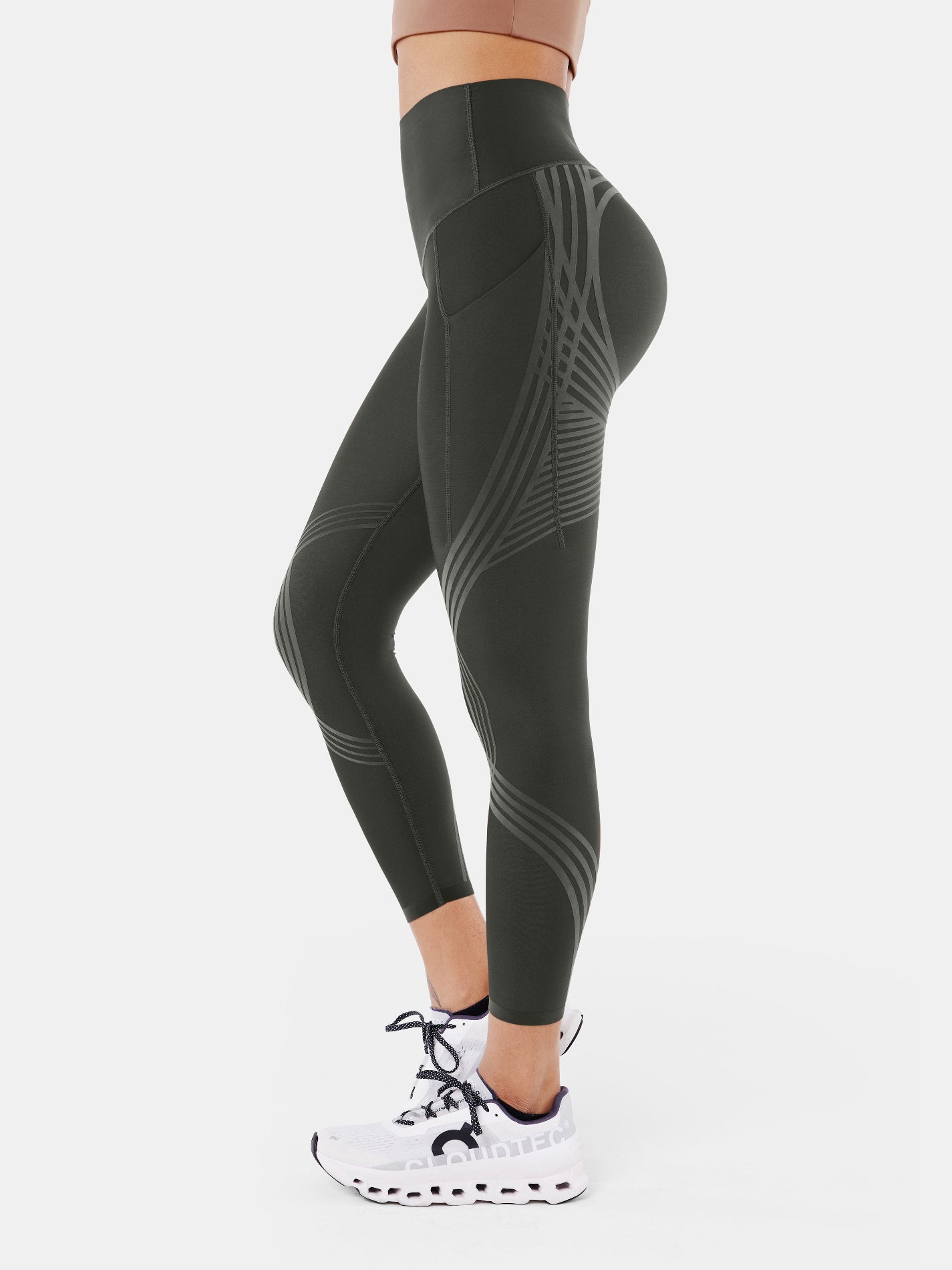 Body Sculpt Side Pocket 7/8 Leggings - Dark Gray