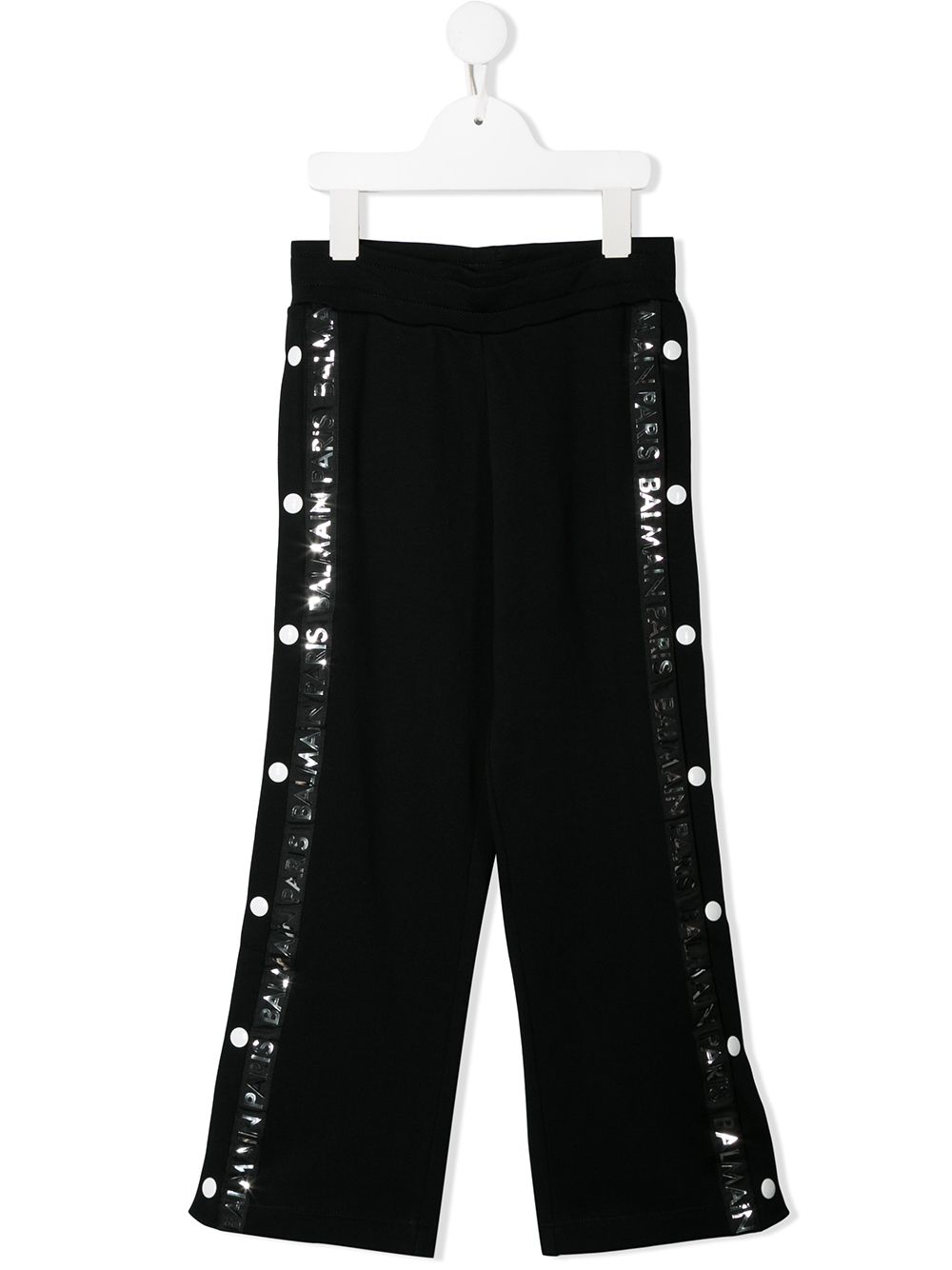 Button detail track pants - Black
