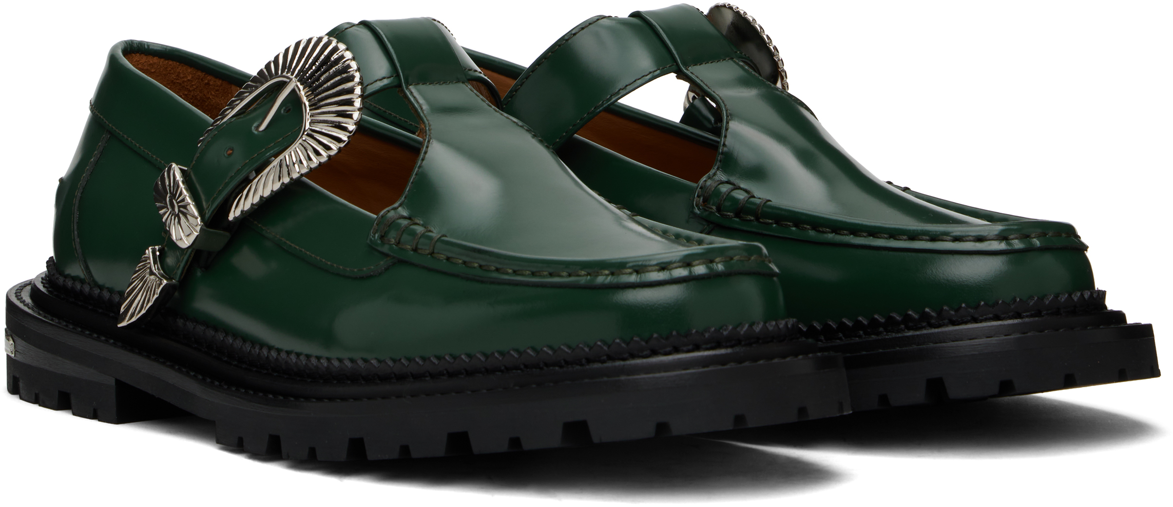 Toga Virilis Green Polished Loafers