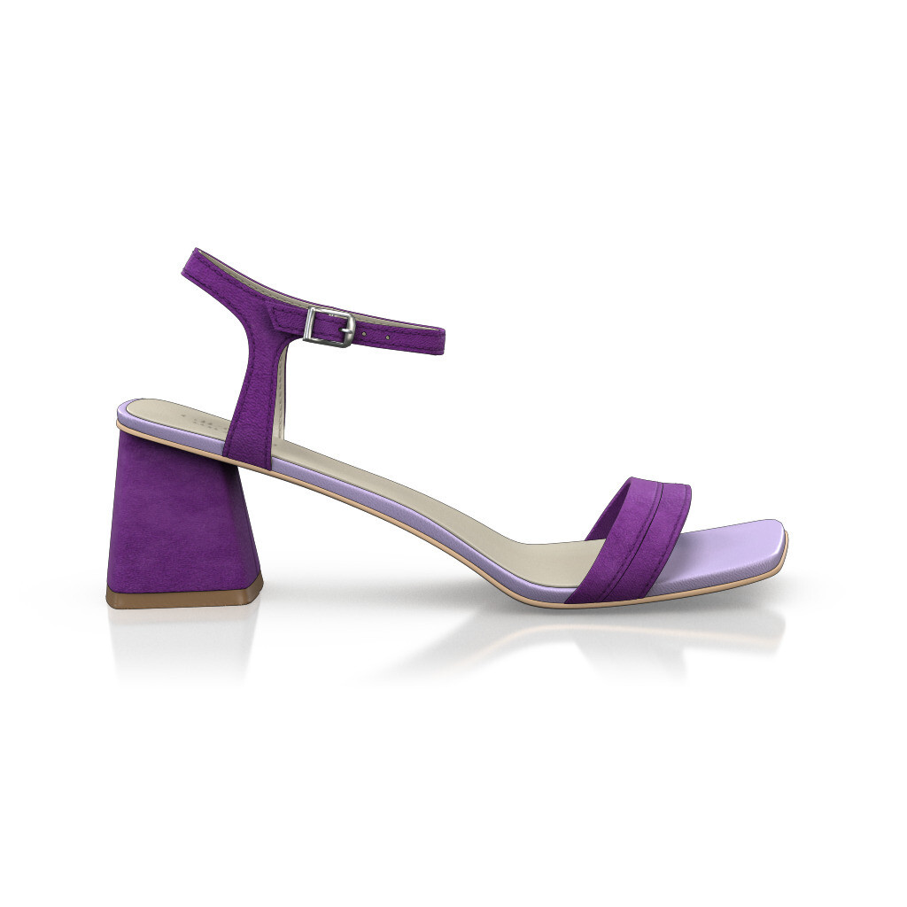 Absatz Schuhe für Damen - Handgemacht in Italien aus Naturleder Violett - Selbst gestalten, Mittlerer Absatz, Schnallen - GIROTTI