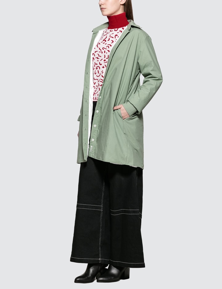 Lightly Padded Oversized Shirt With Slits
