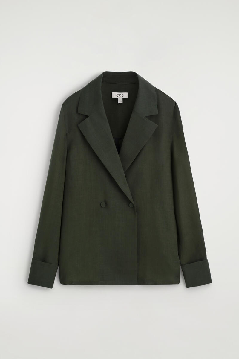 Double-Breasted Wool-Blend Shirt