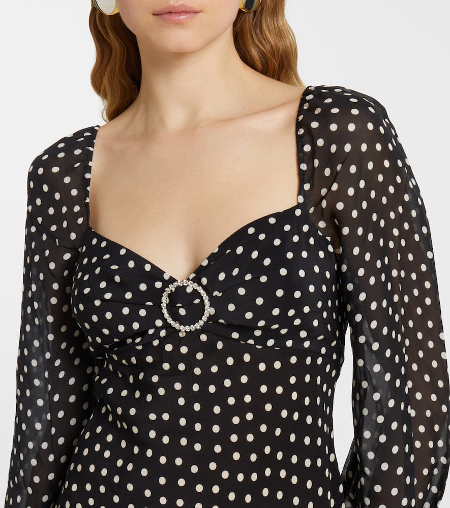 Ivy polka-dot silk maxi dress
