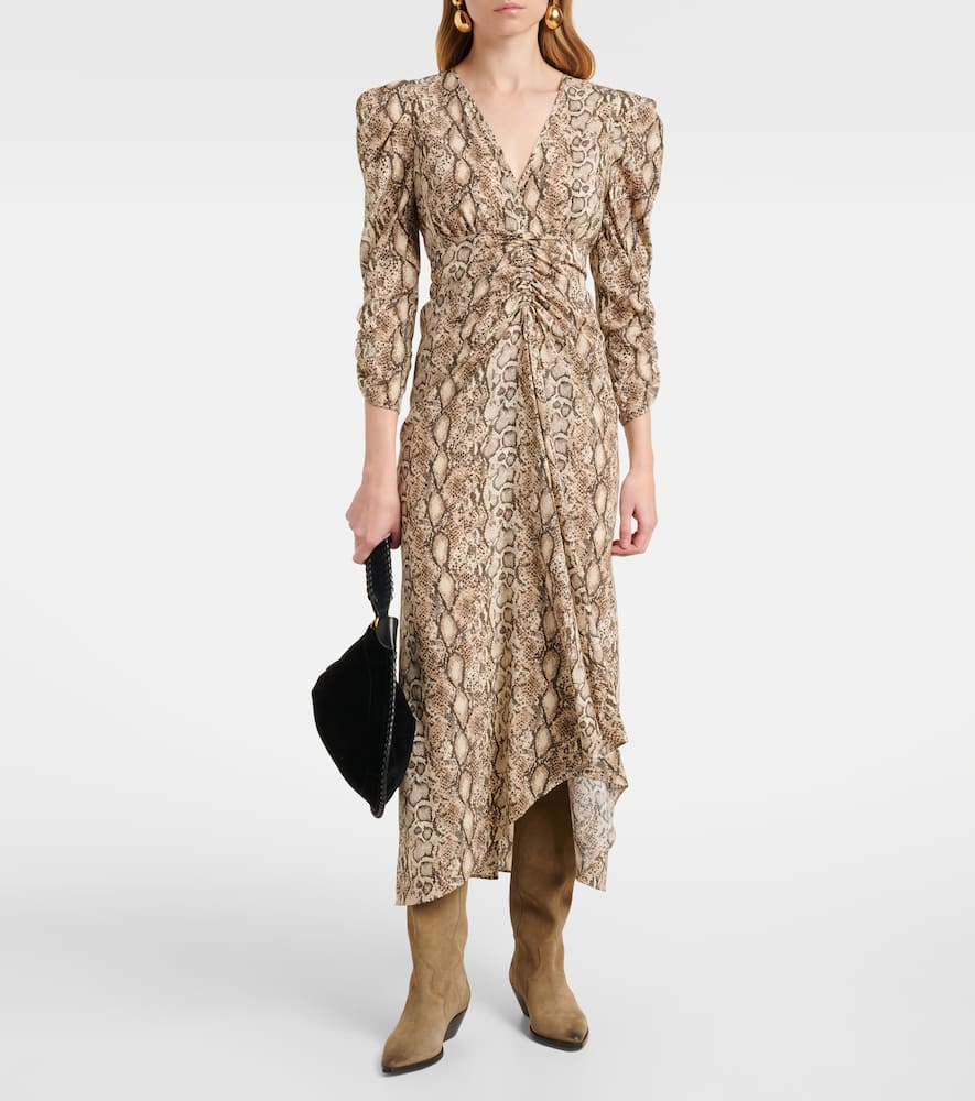 Albini printed silk-blend midi dress